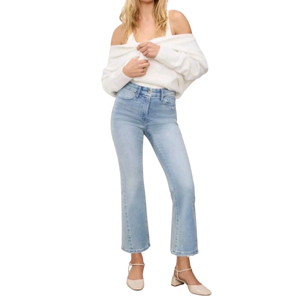 NWT Good America Good Legs Cropped Mini Boot Cut Demin Jeans Size 0/25